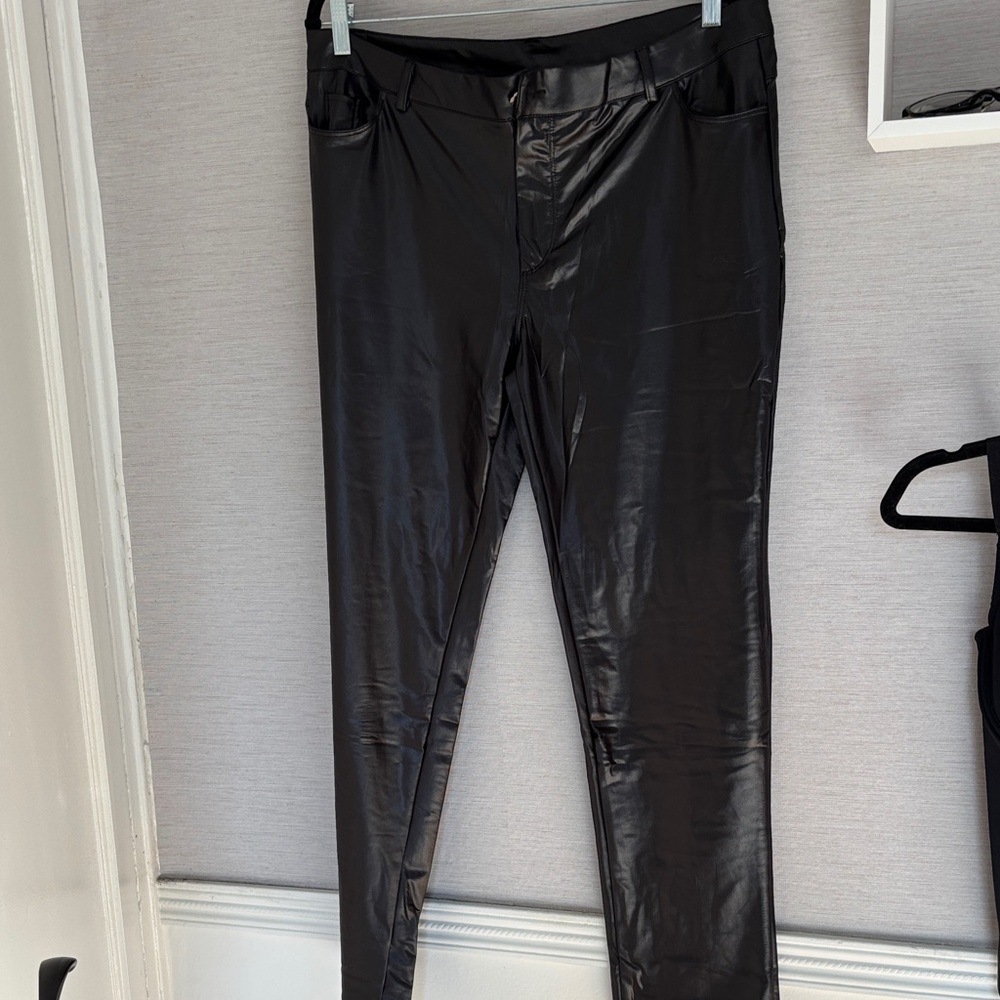 Black Faux Leather Pants